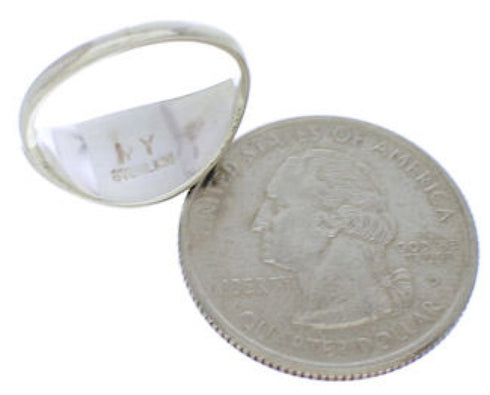 Southwest Jewelry Multicolor Inlay Silver Ring Size 5-3/4 ZX36355